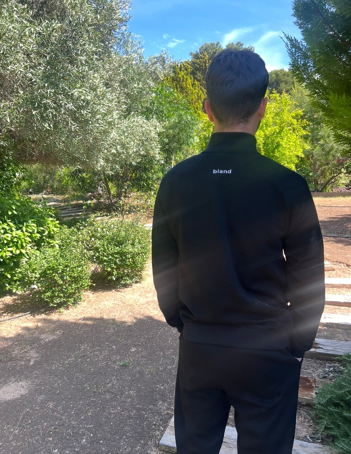 bland quarter zip - BLACK